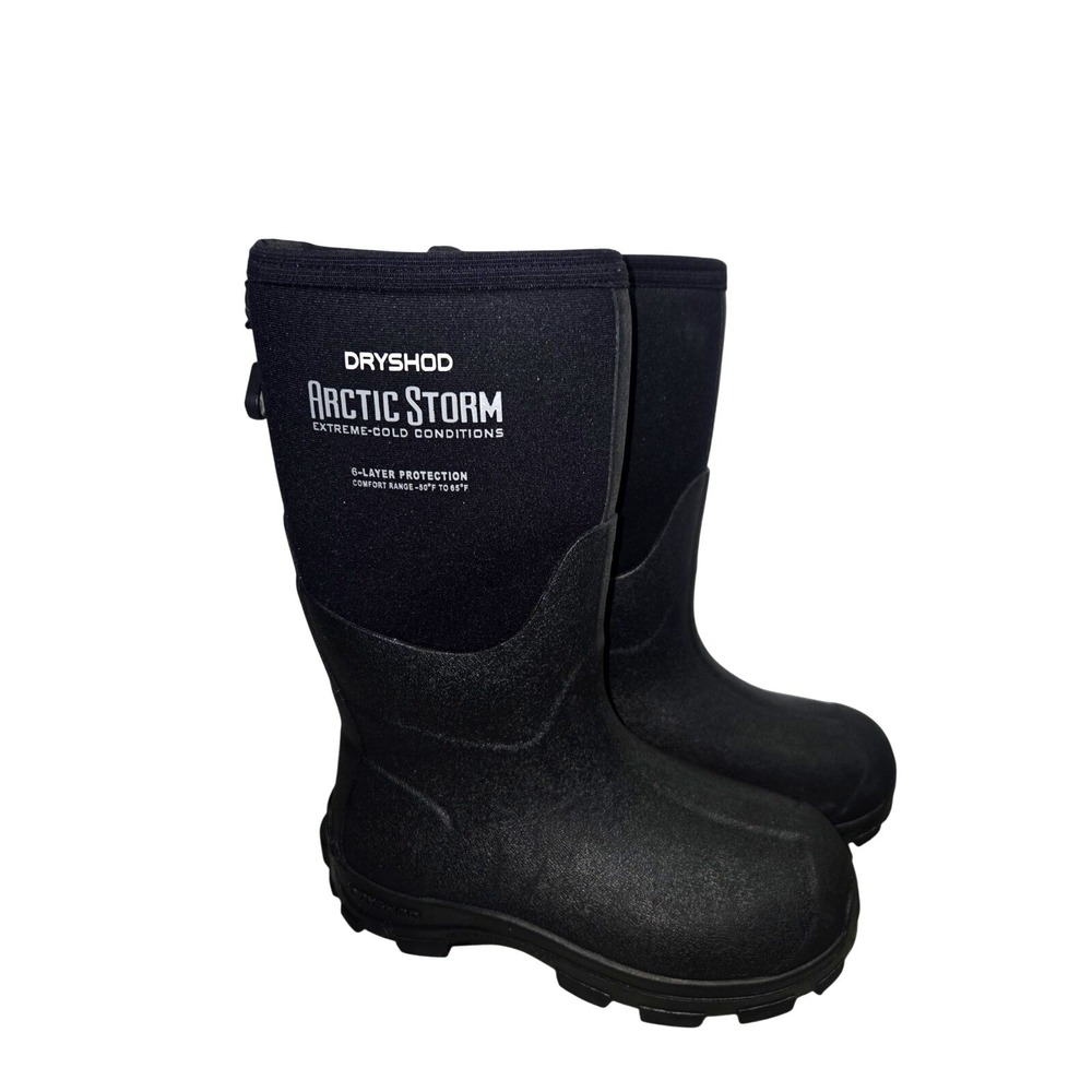 Dryshod Arctic Storm Kids Snow Boots Black Waterproof Fleece Lined US 1 Unisex